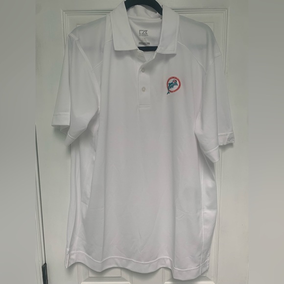 Dolphins white polo shirt, dry fit. - Picture 1 of 2